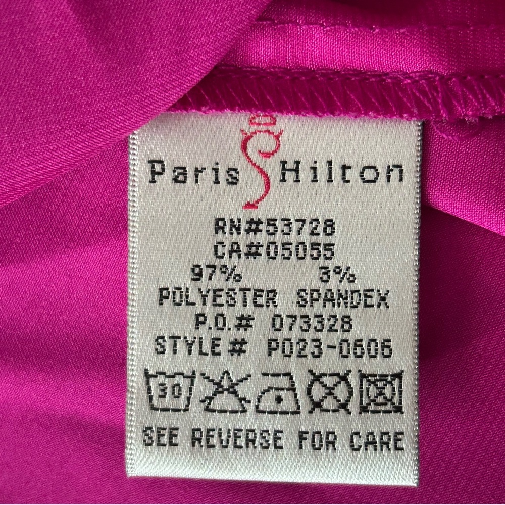 Paris Hilton Y2K Vintage hot pink satin slip dress L - Picture 6 of 7
